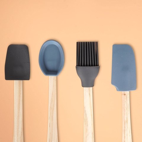 Zestaw przyborów kuchennych komplet przybory kuchenne silikonowe 4ELE VILDE 259003