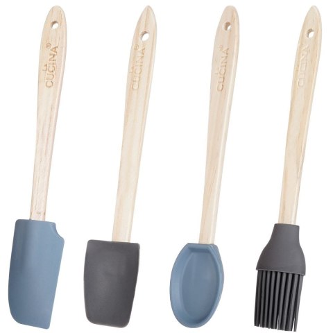 Zestaw przyborów kuchennych komplet przybory kuchenne silikonowe 4ELE VILDE 259003