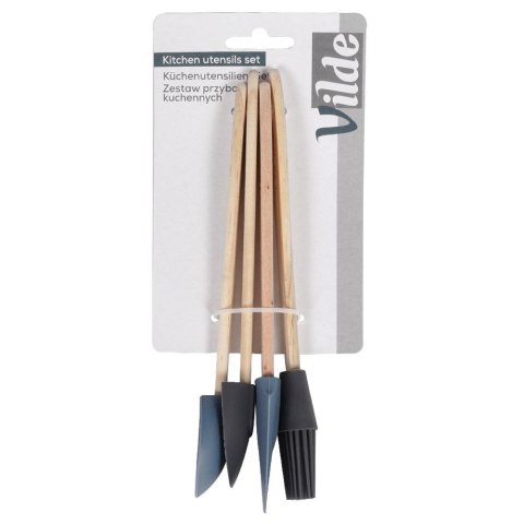 Zestaw przyborów kuchennych komplet przybory kuchenne silikonowe 4ELE VILDE 259003