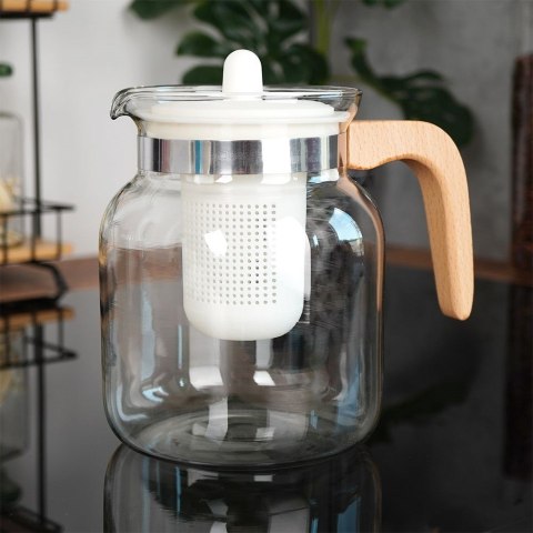 Dzbanek z zaparzaczem do herbaty szklany żaroodporny 1.3L EXCELLENT HOUSEWARE 259189