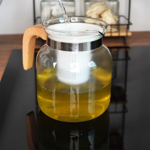 Dzbanek z zaparzaczem do herbaty szklany żaroodporny 1.3L EXCELLENT HOUSEWARE 259189