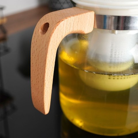 Dzbanek z zaparzaczem do herbaty szklany żaroodporny 1.3L EXCELLENT HOUSEWARE 259189