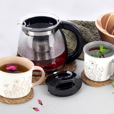 Dzbanek z zaparzaczem do herbaty szklany żaroodporny 1.73L ORION 156017