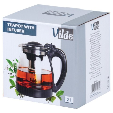 Dzbanek z zaparzaczem do herbaty szklany żaroodporny 2L VILDE 259673