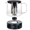 Dzbanek z zaparzaczem do herbaty szklany żaroodporny z podgrzewaczem 1.5L VILDE 259724