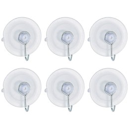Haczyk wieszak ścienny na ubrania ręczniki na przyssawkę 4cm 6 sztuk ORION 834703