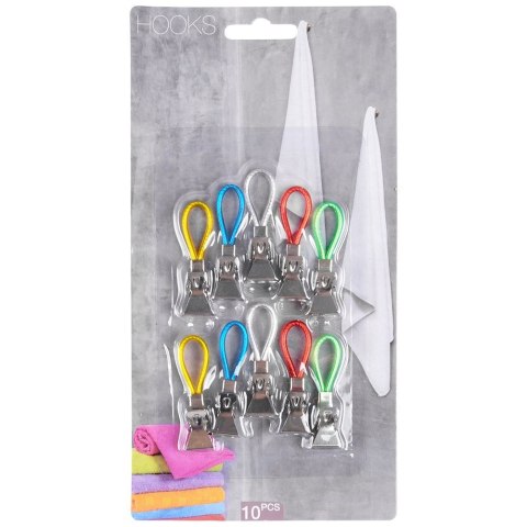 Klipsy na ręczniki ścierki do łazienki kuchni na ręczniki 10 sztuk EXCELLENT HOUSEWARE 569390
