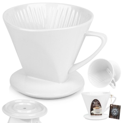 Lejek do filtrowania kawy zaparzacz porcelanowy biały VILDE 120437