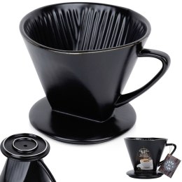 Lejek do filtrowania kawy zaparzacz porcelanowy czarny HIT 259666