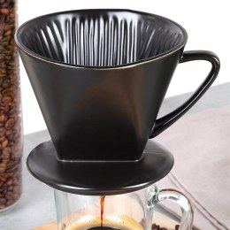 Lejek do filtrowania kawy zaparzacz porcelanowy czarny HIT 259666