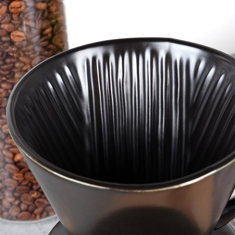 Lejek do filtrowania kawy zaparzacz porcelanowy czarny HIT 259666