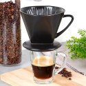 Lejek do filtrowania kawy zaparzacz porcelanowy czarny HIT 259666