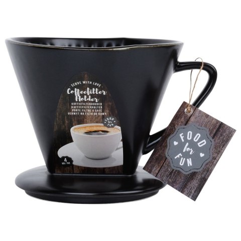 Lejek do filtrowania kawy zaparzacz porcelanowy czarny HIT 259666