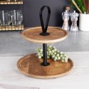 Patera na ciasto babeczki owoce drewniana 2 piętrowa 32cm HOME STYLING COLLECTION 139384