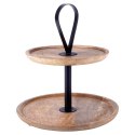 Patera na ciasto babeczki owoce drewniana 2 piętrowa 32cm HOME STYLING COLLECTION 139384