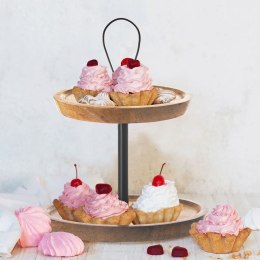 Patera na ciasto babeczki owoce drewniana 2 piętrowa MANGO 30cm ORION 122992