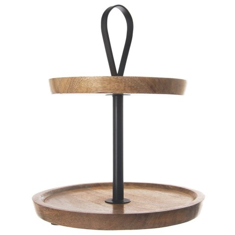 Patera na ciasto babeczki owoce drewniana 2 piętrowa MANGO 30cm ORION 122992