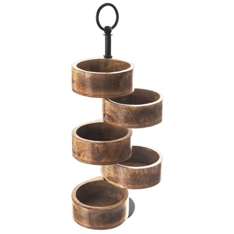 Patera na ciasto babeczki owoce drewniana 5 piętrowa MANGO 44.5cm ORION 122993