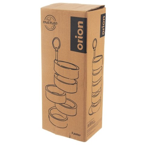 Patera na ciasto babeczki owoce drewniana 5 piętrowa MANGO 44.5cm ORION 122993