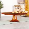 Patera na ciasto babeczki owoce na tort szklana na nóżce bursztynowa 28cm VILDE 139732