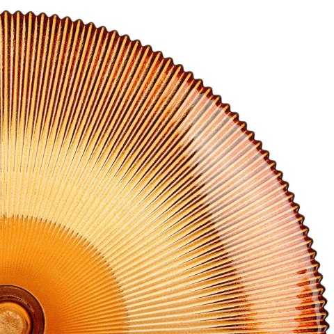 Patera na ciasto babeczki owoce na tort szklana na nóżce bursztynowa 28cm VILDE 139732