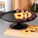 Patera na ciasto babeczki owoce tort stalowa czarna na nóżce 24cm VILDE 139765