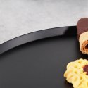 Patera na ciasto babeczki owoce tort stalowa czarna na nóżce 24cm VILDE 139765