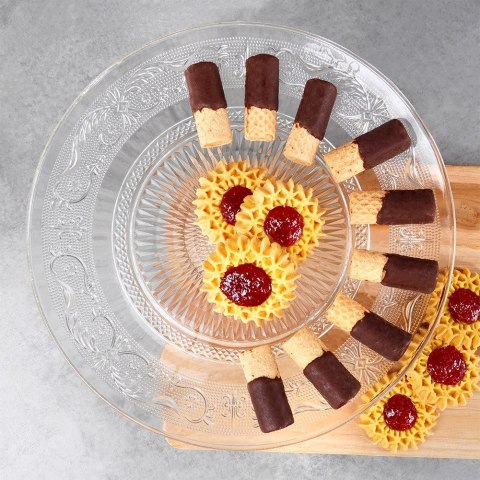 Patera na ciasto babeczki owoce tort szklana na nóżce 25cm VILDE 139773