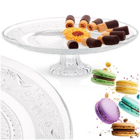 Patera na ciasto babeczki owoce tort szklana na nóżce 25cm VILDE 139773