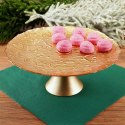 Patera na ciasto babeczki owoce tort szklana złota na nóżce 28cm VILDE 139239