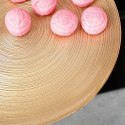 Patera na ciasto babeczki owoce tort szklana złota na nóżce 28cm VILDE 139268