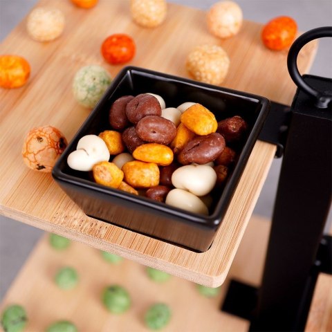 Patera na ciasto owoce babeczki bambusowa 3 piętrowa z miseczką 32x32x26.5cm EXCELLENT HOUSEWARE 139213