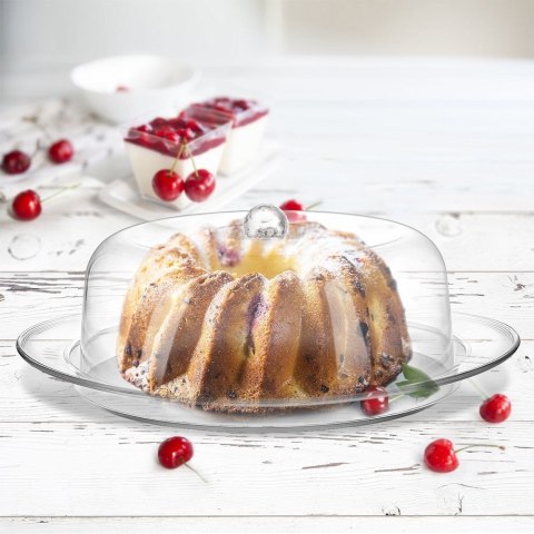 Patera na ciasto owoce babeczki z kloszem plastikowa CHARISMA 29cm ORION 155013