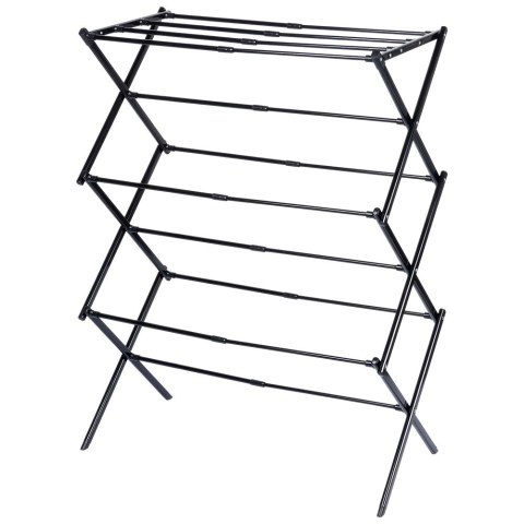 Suszarka na pranie metalowa czarna pionowa rozsuwana 44.5-75x37.5x105cm VILDE 779105