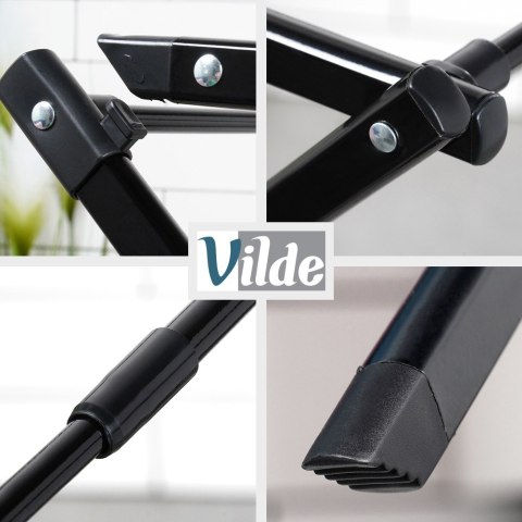 Suszarka na pranie metalowa czarna pionowa rozsuwana 47-78x94cm VILDE 568025