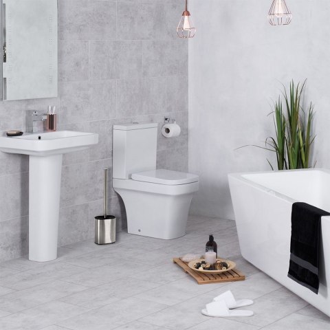 Szczotka do czyszczenia WC toalety silikonowa ze stojakiem 39cm BATHROOM SOLUTIONS 569402