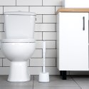 Szczotka do czyszczenia WC toalety silikonowa ze stojakiem dozownikiem płynu biała VILDE 568073