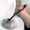 Szczotka do czyszczenia WC toalety silikonowa ze stojakiem dozownikiem płynu czarna VILDE 568062