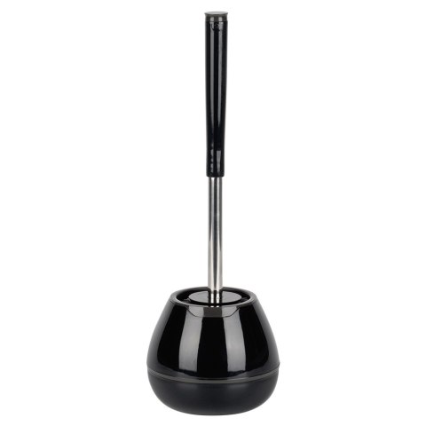 Szczotka do czyszczenia WC toalety silikonowa ze stojakiem szczypcami czarna VILDE 569988