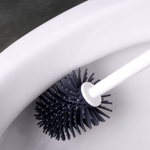 Szczotka do czyszczenia WC toalety ubikacji silikonowa ze stojakiem biała ORION 540660