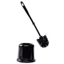 Szczotka do czyszczenia WC toalety ubikacji ze stojakiem czarna 38cm VILDE 540613