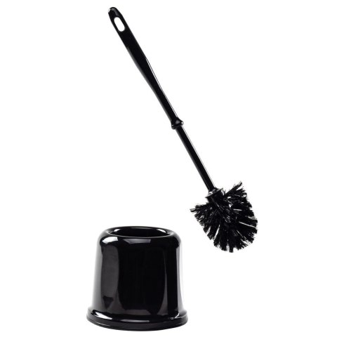 Szczotka do czyszczenia WC toalety ubikacji ze stojakiem czarna 38cm VILDE 540613
