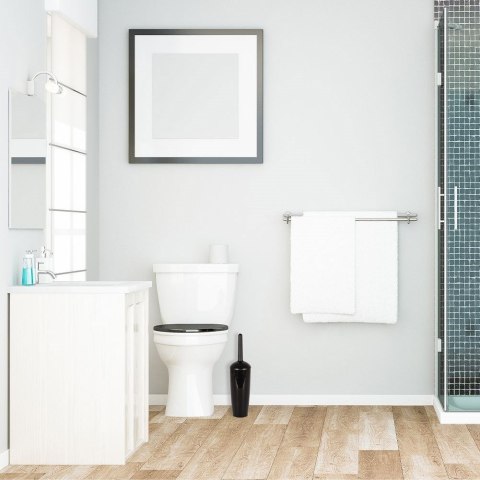 Szczotka do czyszczenia WC toalety ubikacji ze stojakiem czarna 39cm VILDE 569068