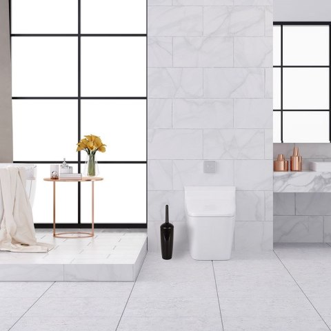 Szczotka do czyszczenia WC toalety ubikacji ze stojakiem czarna 39cm VILDE 569068