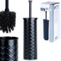 Szczotka do czyszczenia WC toalety z pojemnikiem stojakiem metalowa czarna VILDE 569962