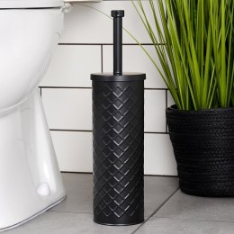 Szczotka do czyszczenia WC toalety z pojemnikiem stojakiem metalowa czarna VILDE 569962