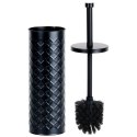 Szczotka do czyszczenia WC toalety z pojemnikiem stojakiem metalowa czarna VILDE 569962
