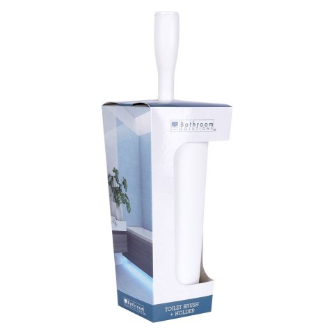 Szczotka do czyszczenia WC toalety ze stojakiem biała 37cm BATHROOM SOLUTIONS 569637-B