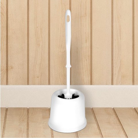 Szczotka do czyszczenia mycia WC toalety ze stojakiem biała 39cm VILDE 569371