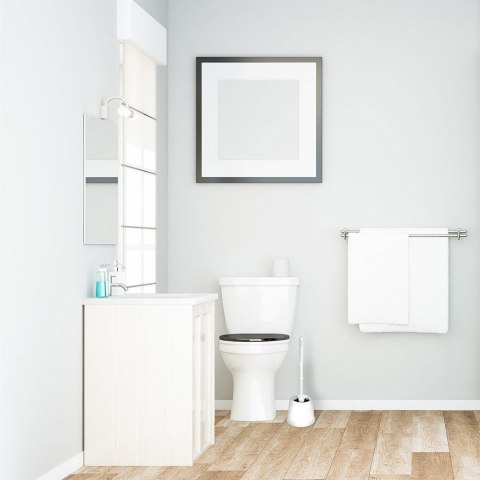 Szczotka do czyszczenia mycia WC toalety ze stojakiem biała 39cm VILDE 569371